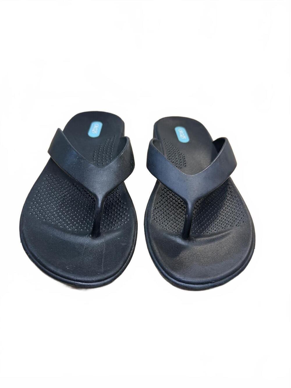 Okabashi Maui Flip Flops Sandals Size L Black USA Thongs Travel Beech Resort - Picture 4 of 5